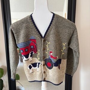 KITESTRINGS Kids Farm Cardigan Sweater